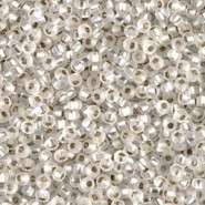 Miyuki rocailles Perlen 11/0 - Matted silver lined crystal 11-1F